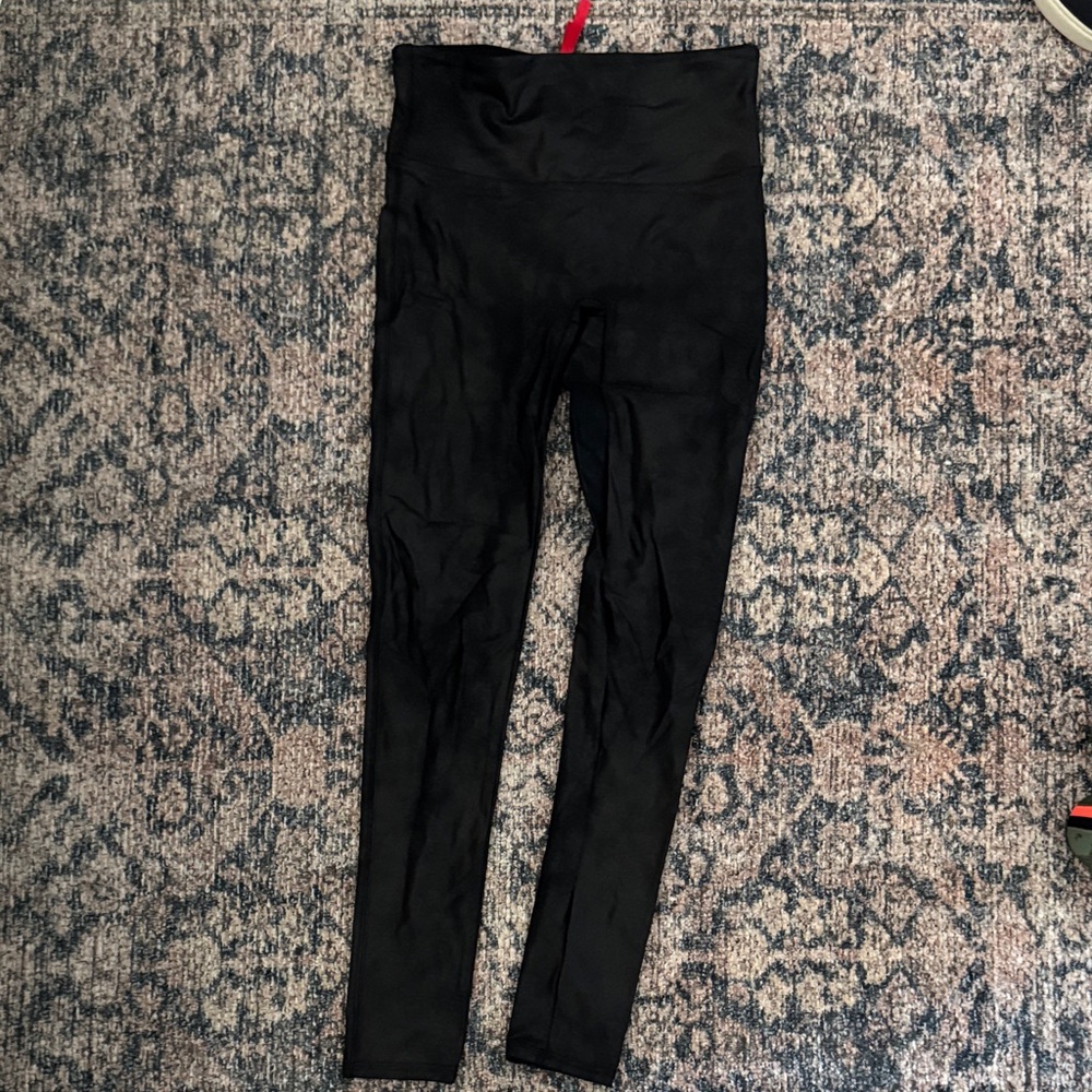 SPANX Black leather looking Leggings